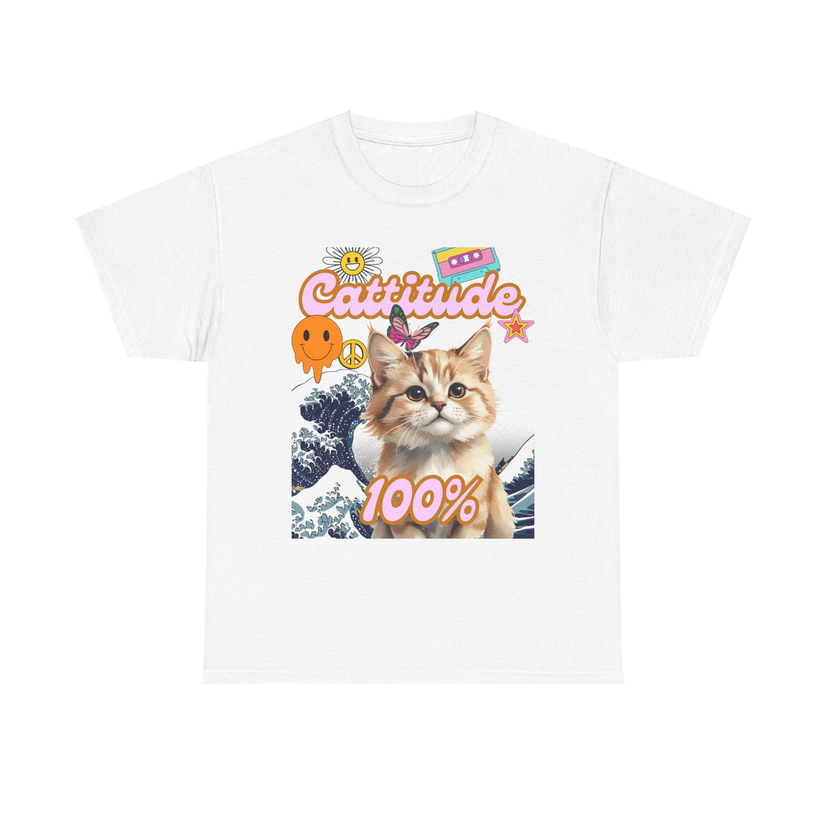Cattitude 100% Waves Edition - Cat Lovers - Unisex T-shirt