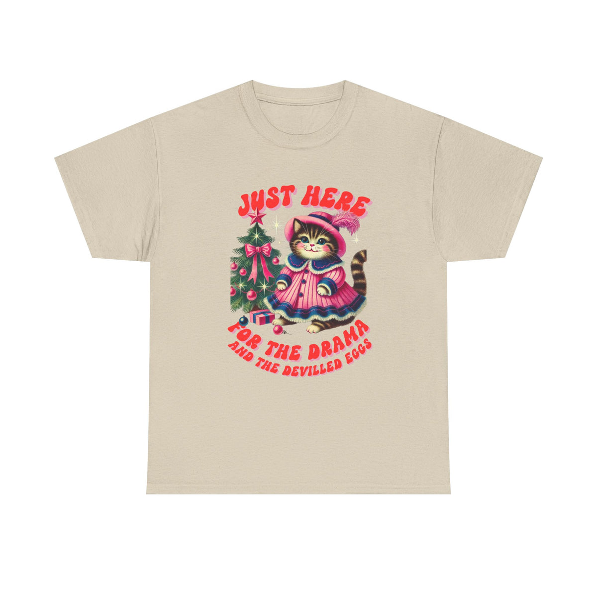 Just Here for the Drama & Devilled Eggs Cat Tee by Electrik Land