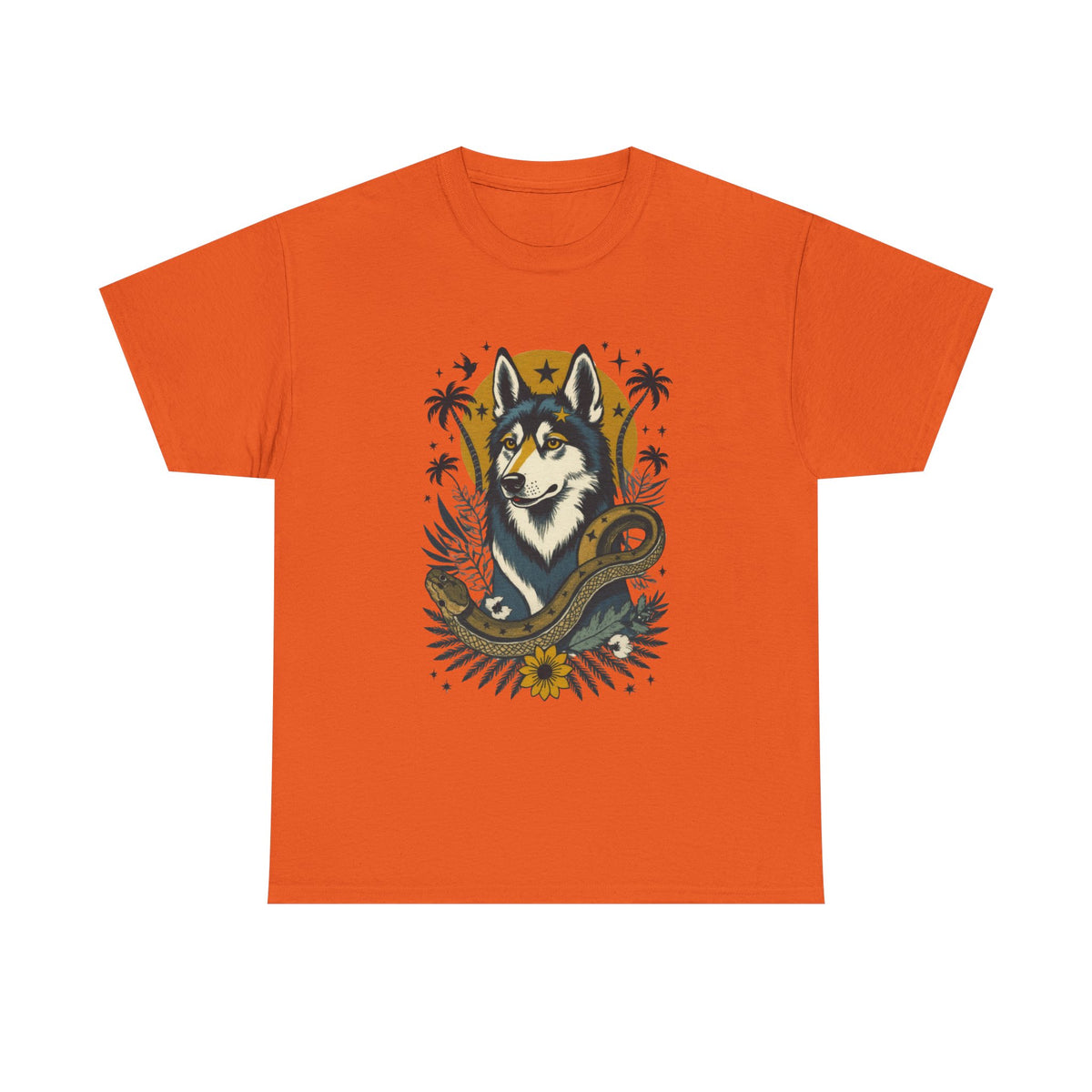 Husky Vintage Style Tattoo Graphic T-Shirt