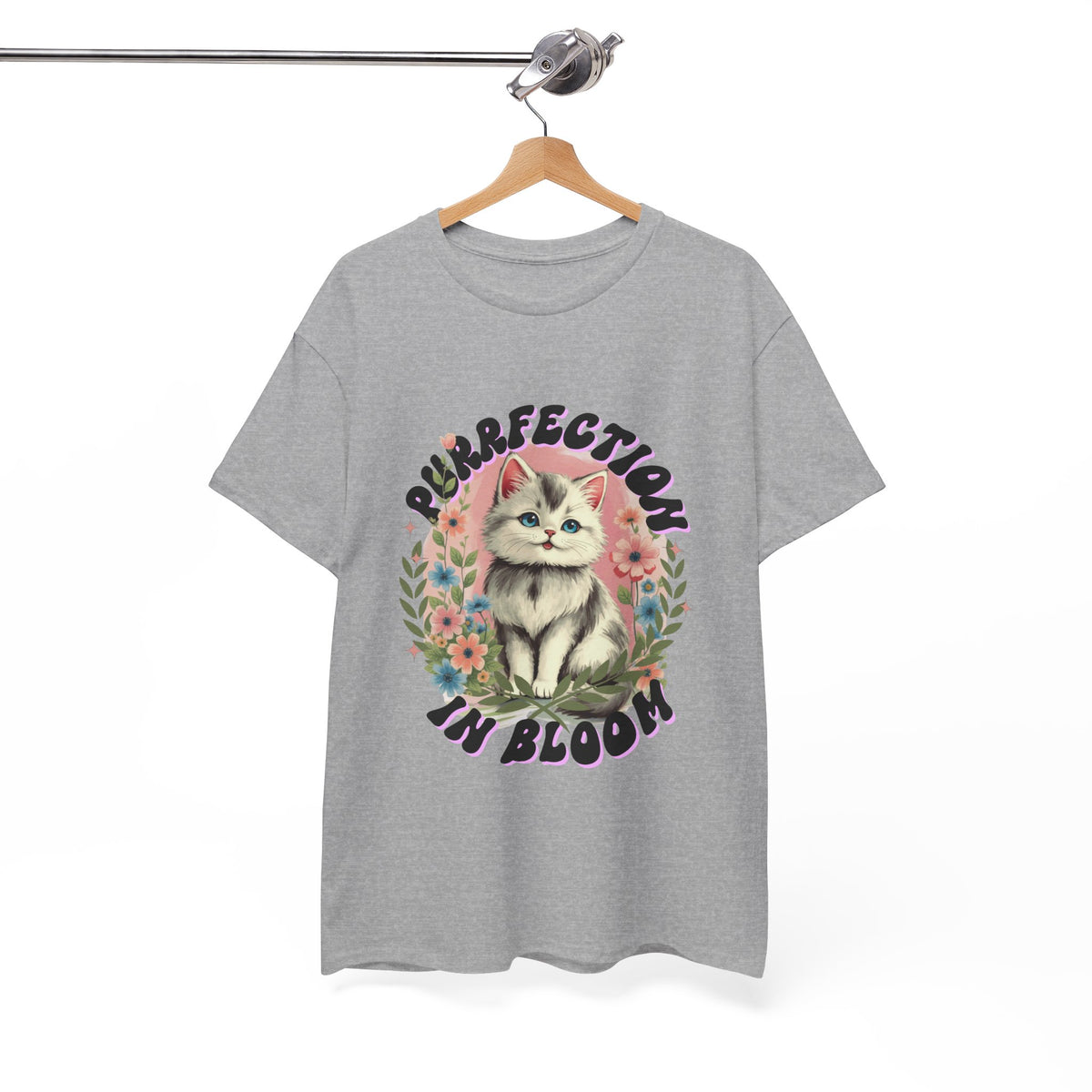 Purrfection in Bloom Cat Black |  Unisex T-shirt
