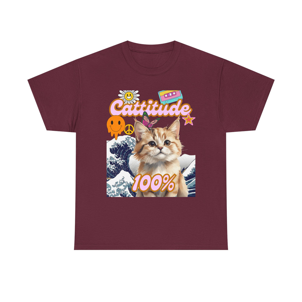 Cattitude 100% Waves Edition - Cat Lovers - Unisex T-shirt