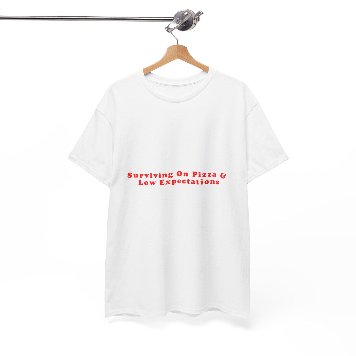Surviving On Pizza And Low Expectations – Statement T-Shirt by Electrik Land