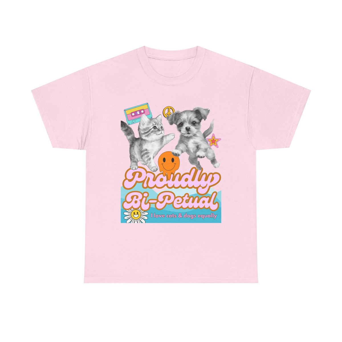 Proudly Bi-Petual Minimal Unisex T-shirt - I Love Dogs and Cats