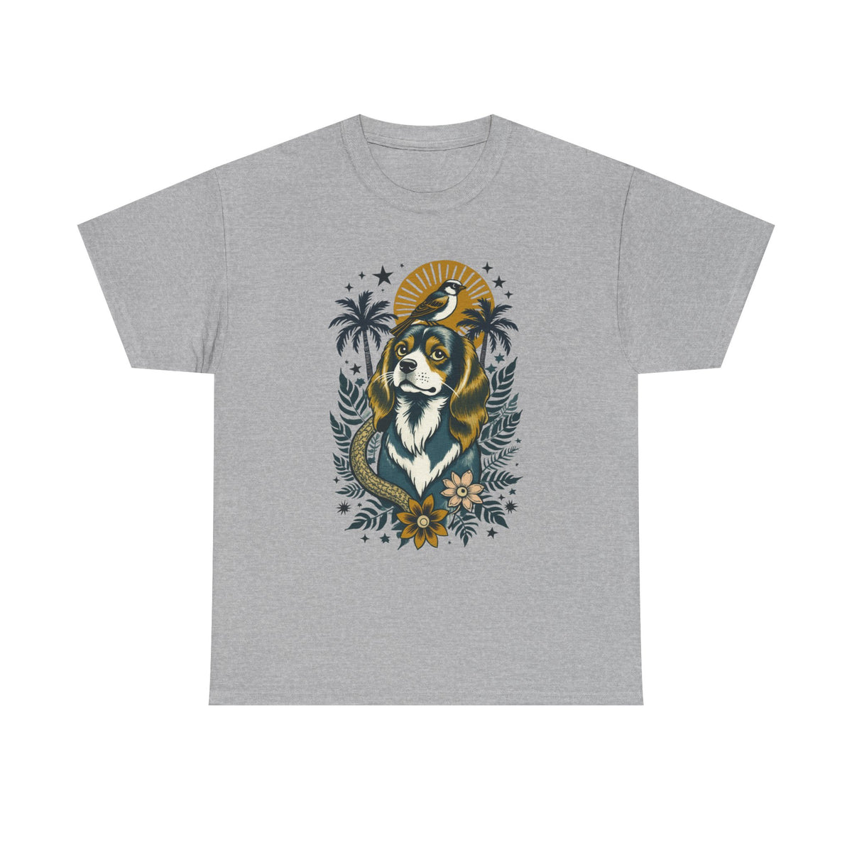 King Charles Cavalier Vintage Style Tattoo graphic T-Shirt