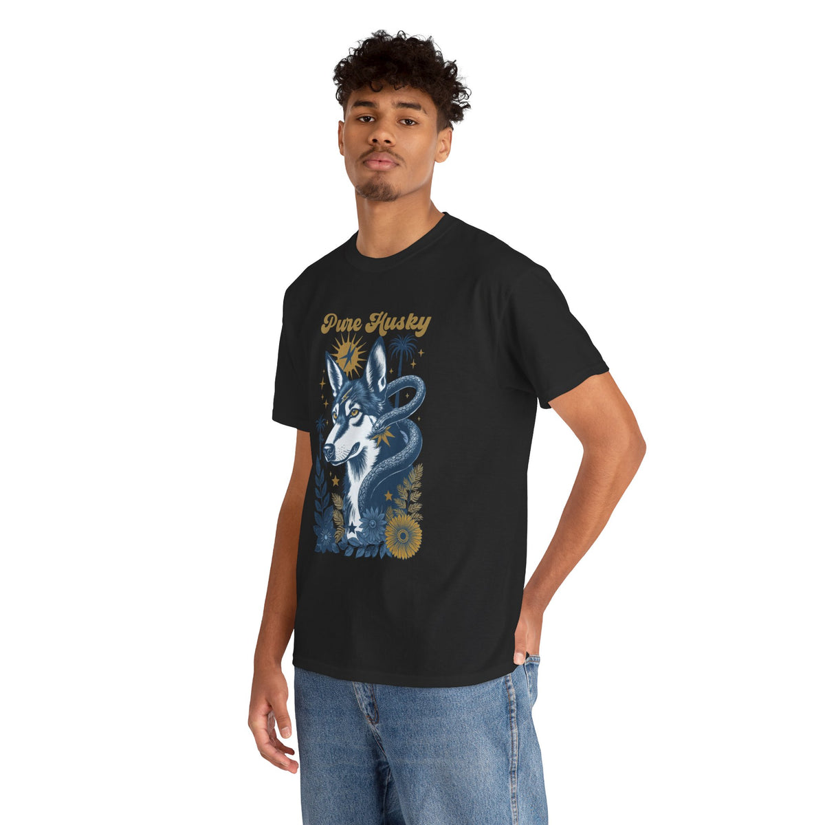 Pure Husky Fantasy Tattoo Graphic Tee by Electrik Land
