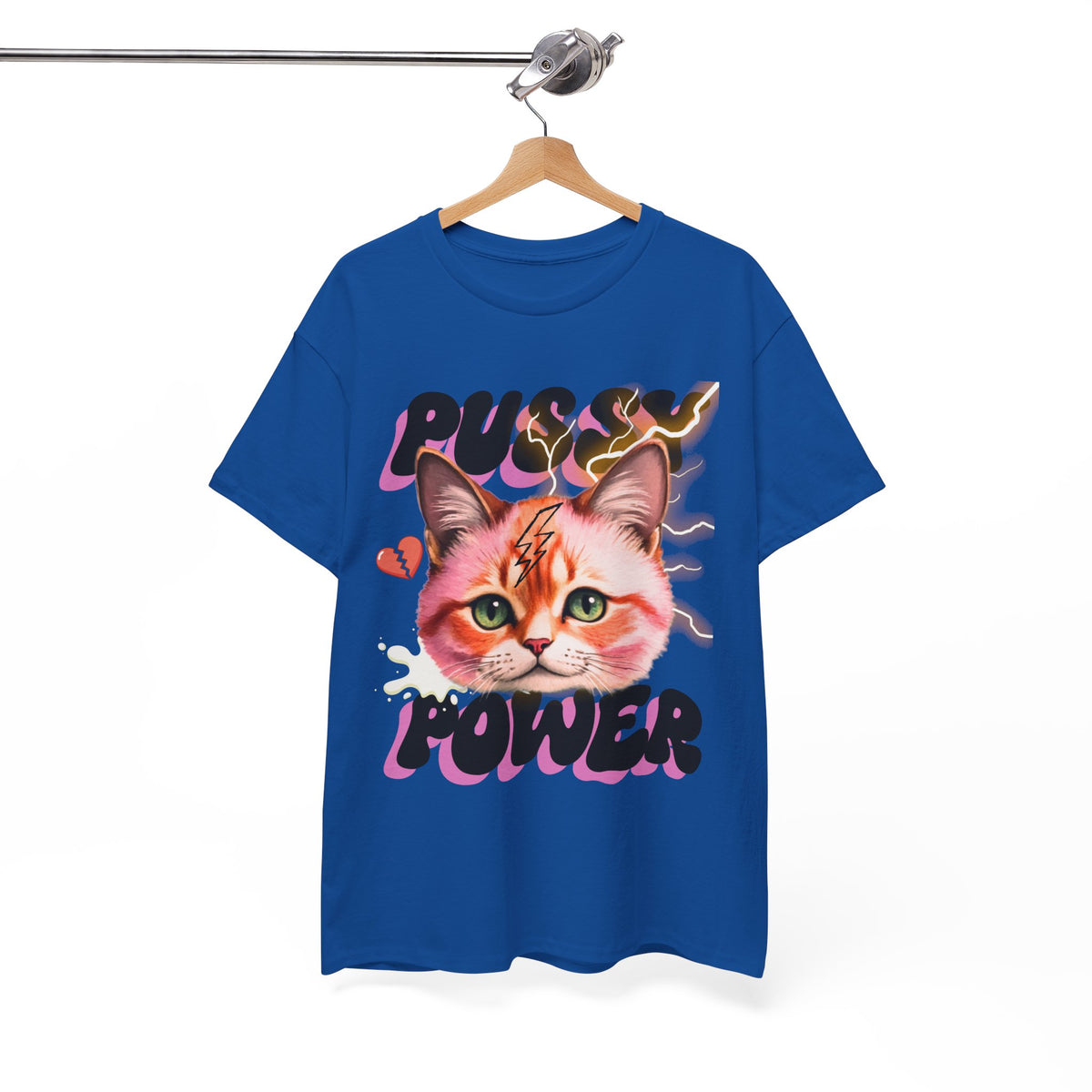 Pussy Power Bubble Cat Feminist T-Shirt by Electrik Land.