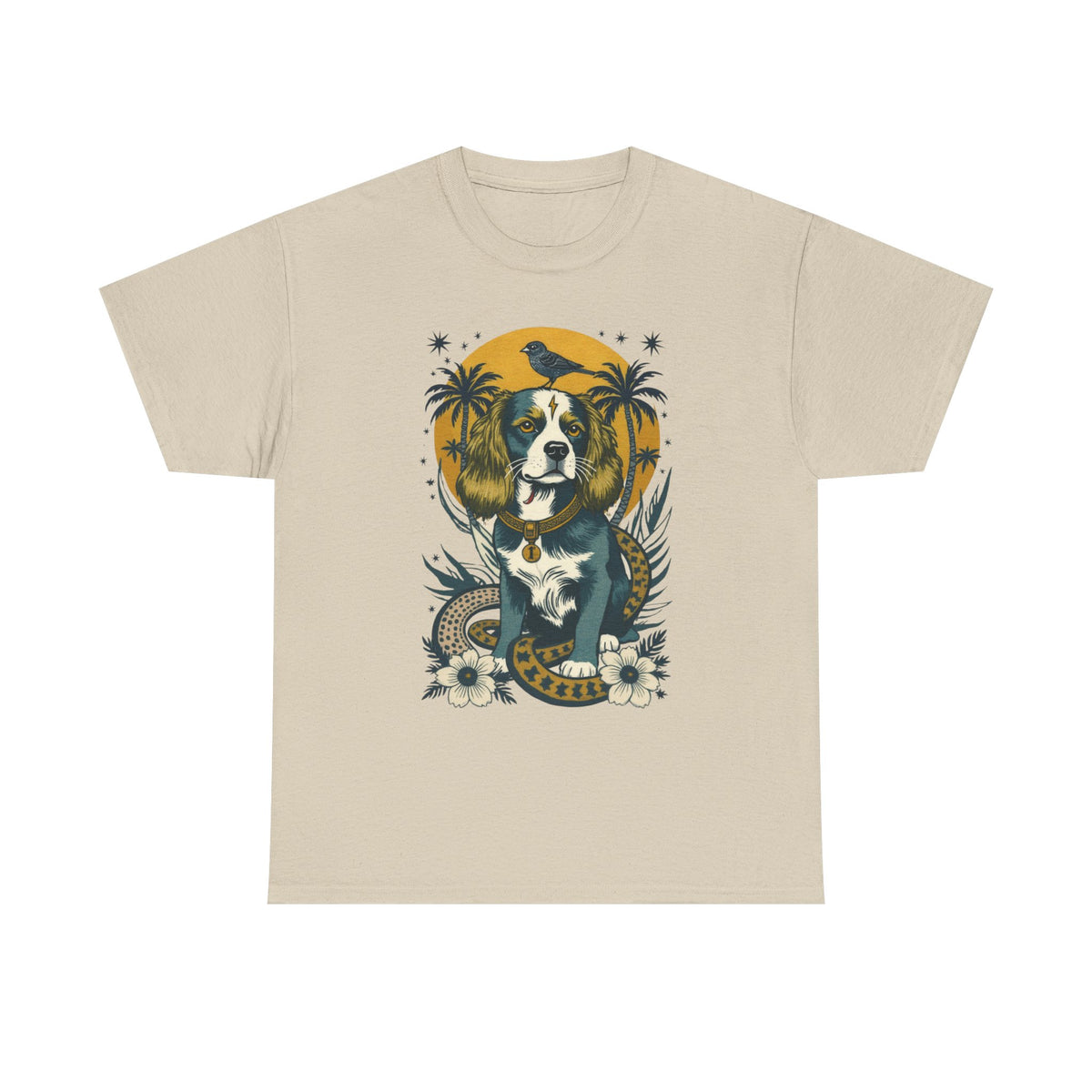 King Charles Cavalier 1 Vintage Style Tattoo Graphic T-Shirt