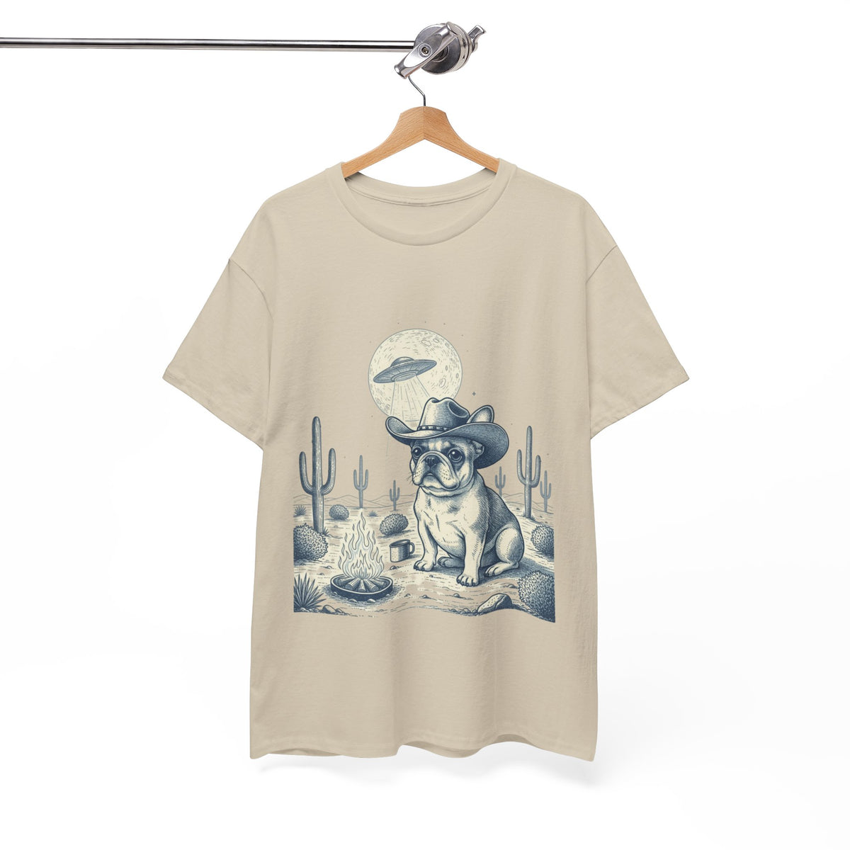 French Bulldog Cowboy & Desert UFO  - Unisex T-shirt