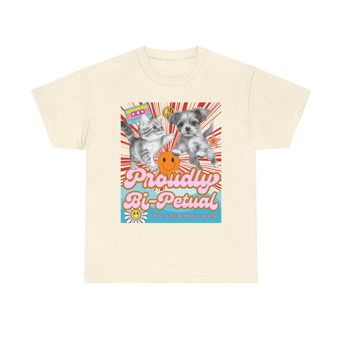 Proudly Bi-Petual Unisex T-shirt - I Love Dogs and Cats