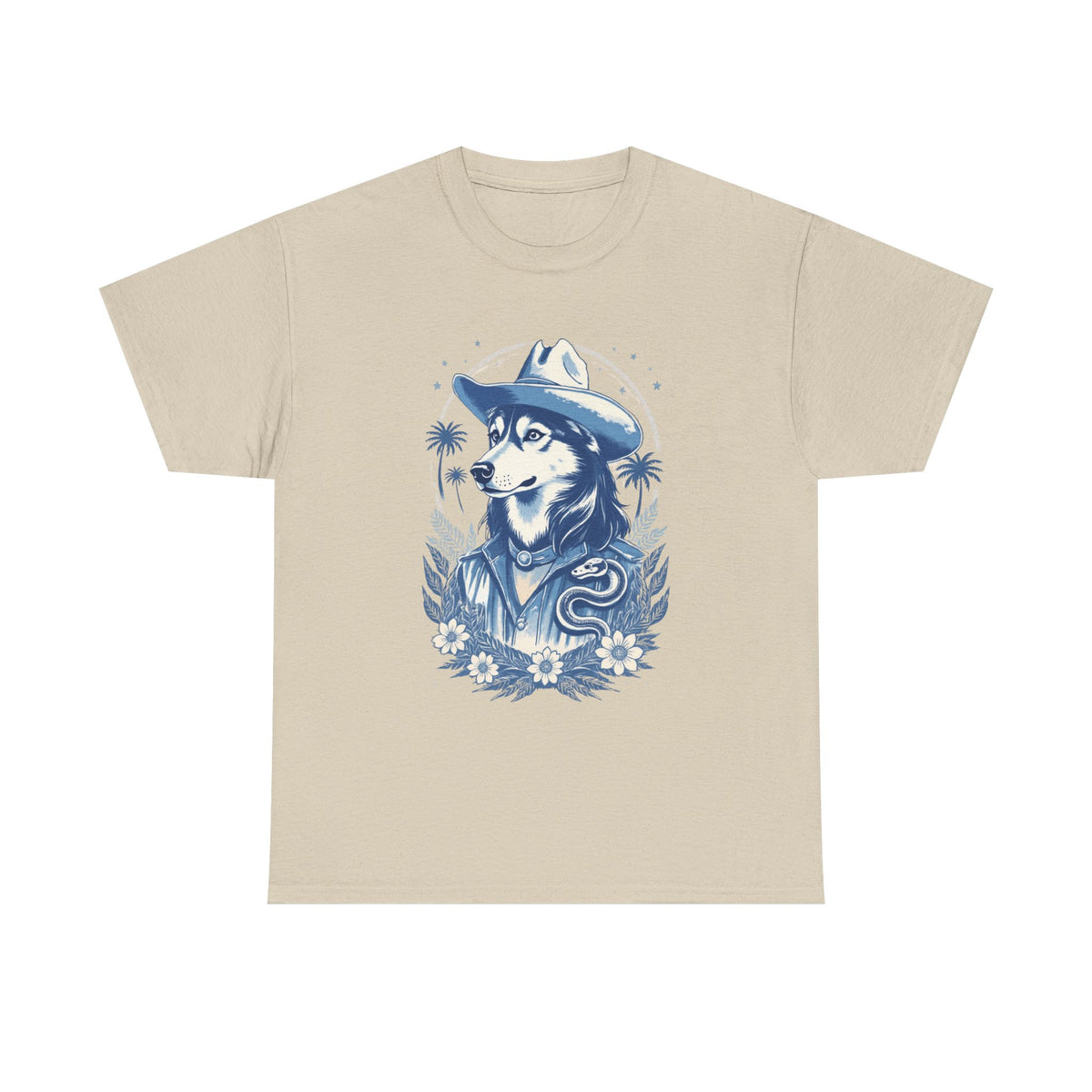 Husky Blue Print Cowboy T-Shirt