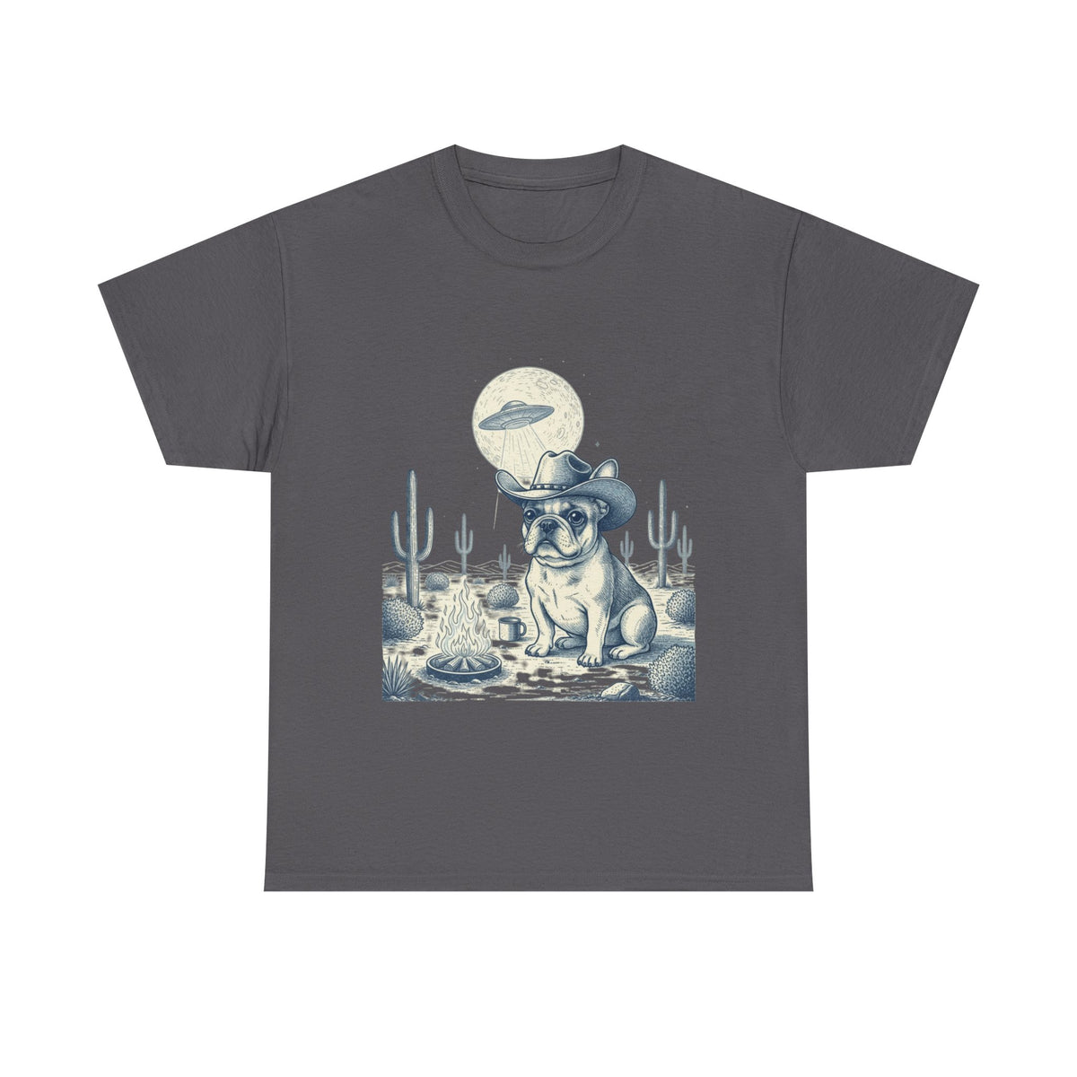 French Bulldog Cowboy & Desert UFO  - Unisex T-shirt
