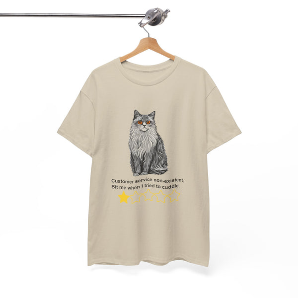 Customer Service Nonexistent Cat Review Tee by Electrik Land