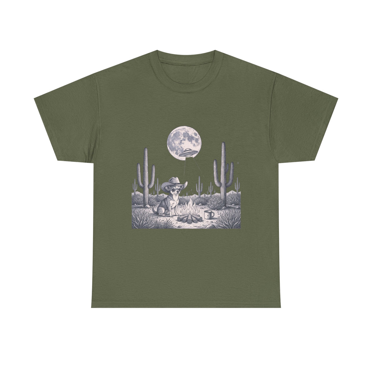Chihuahua Cowboy & Desert UFO  - Unisex T-shirt