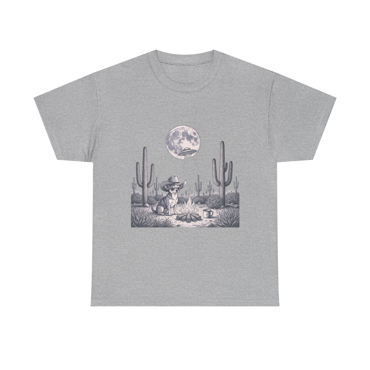 Chihuahua Cowboy & Desert UFO  - Unisex T-shirt