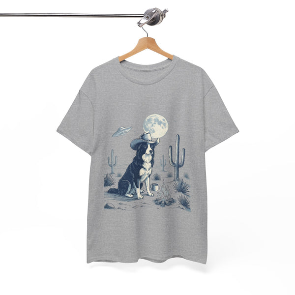 Border Collie Cowboy & Desert UFO  - Unisex T-shirt
