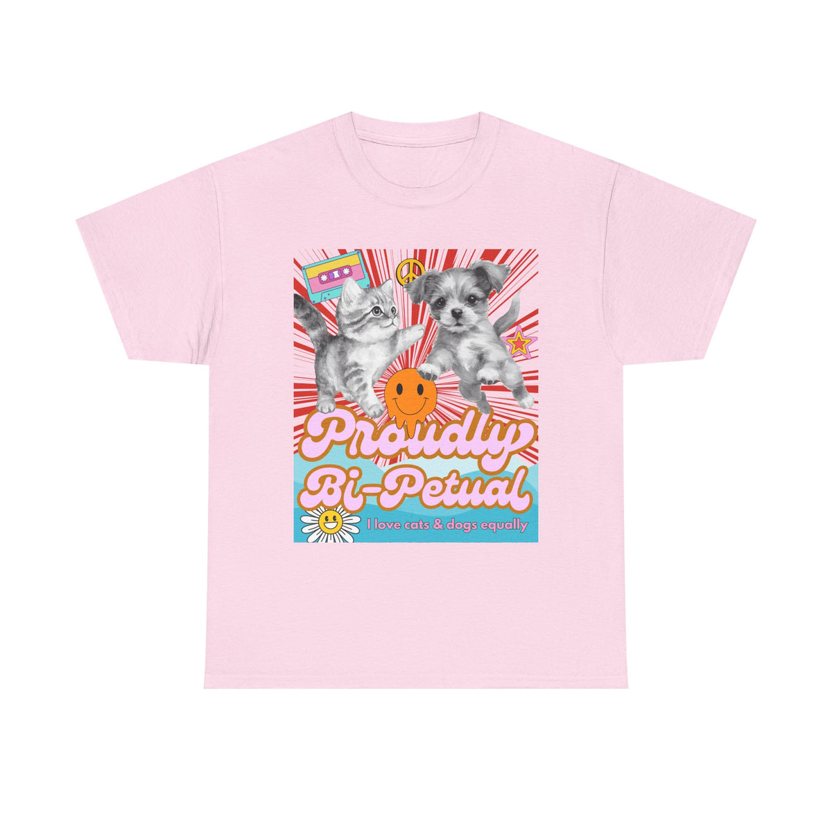 Proudly Bi-Petual Unisex T-shirt - I Love Dogs and Cats