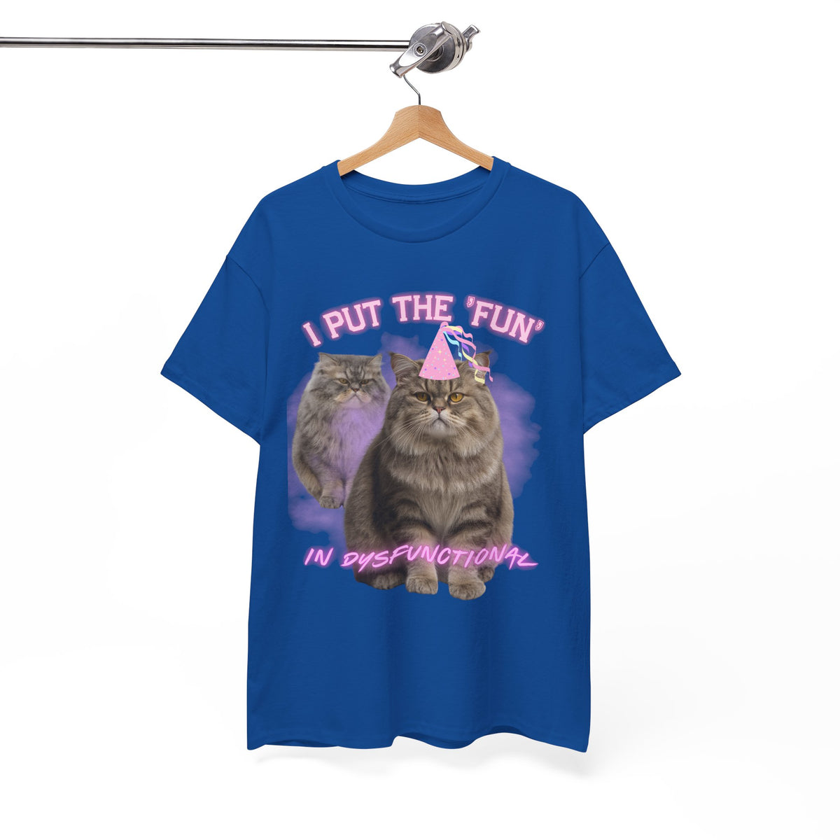 I Put the Fun in Dysfunctional Cat Tee by Electrik Land