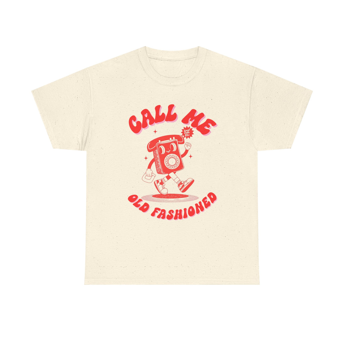 Call Me Old Fashioned Vintage Red Phone Tee by Electrik Land