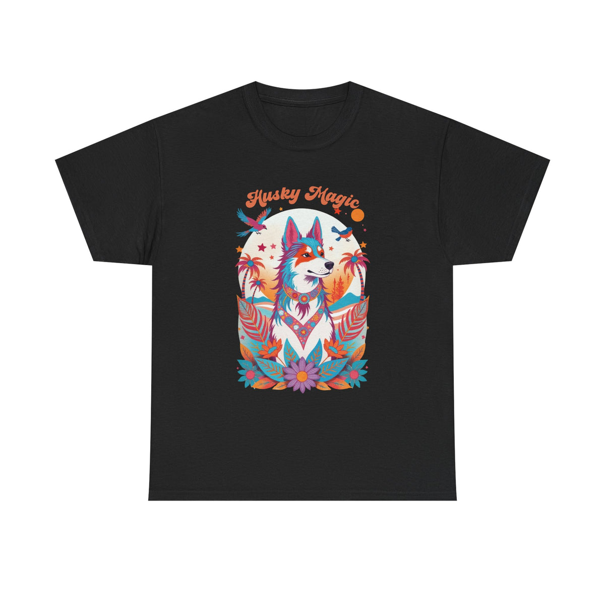 Husky Pop Psychedelic Retro Graphic Tee by Electrik Land
