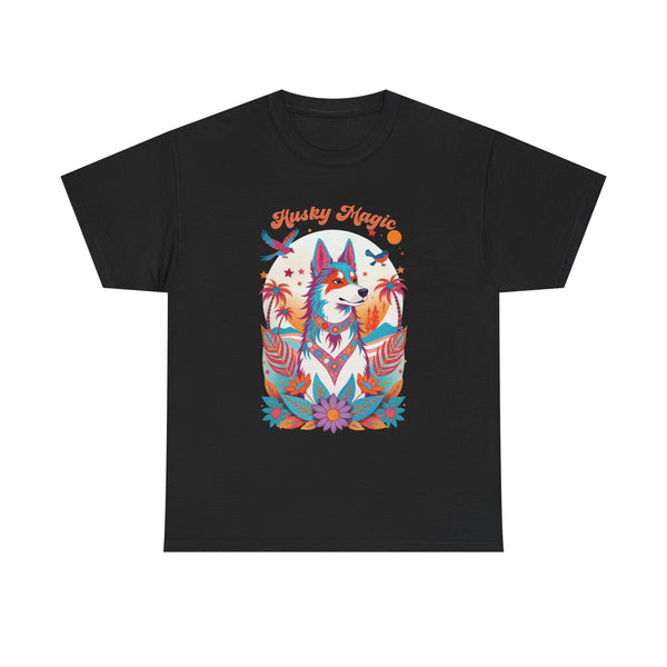 Husky Pop Psychedelic Retro Graphic Tee by Electrik Land