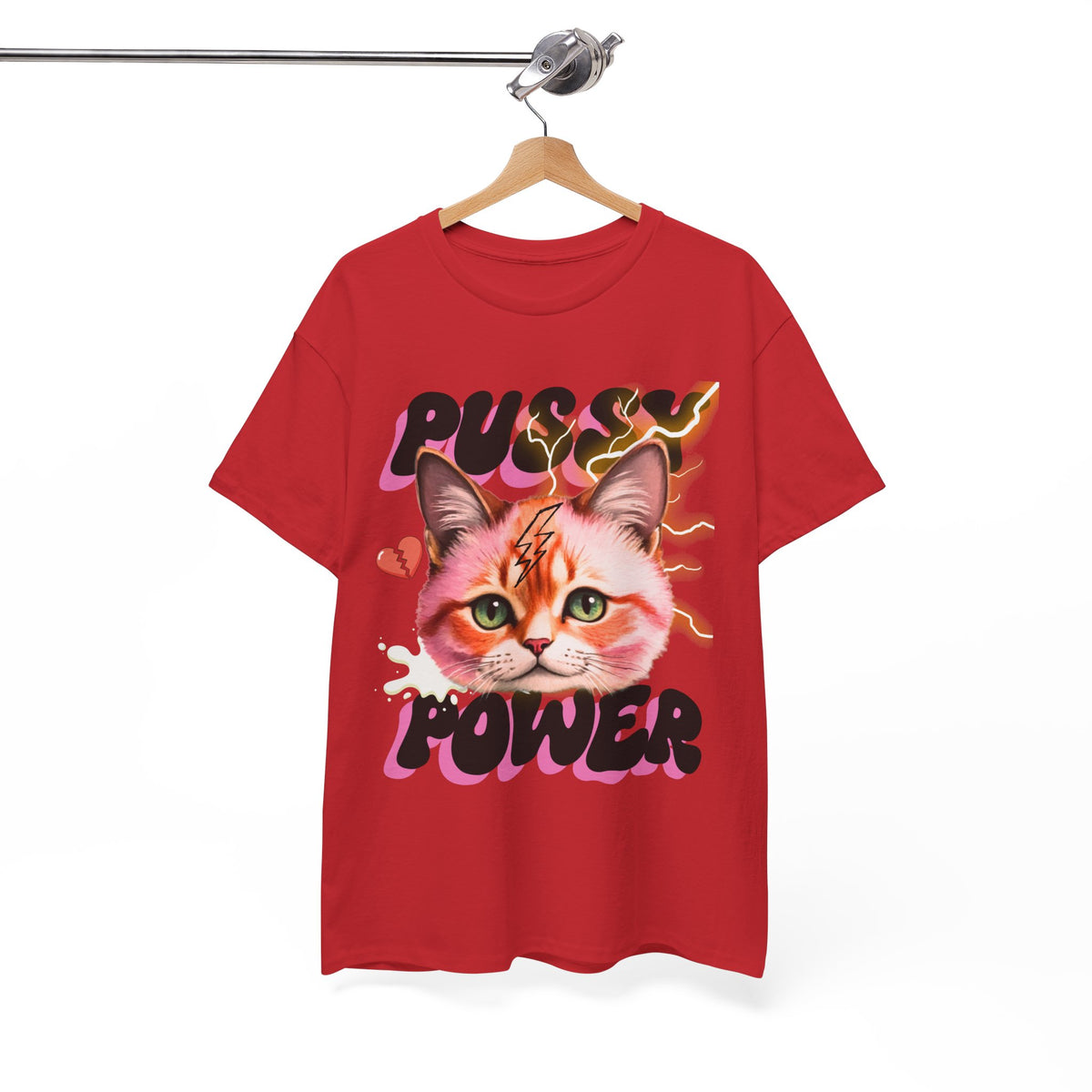 Pussy Power Bubble Cat Feminist T-Shirt by Electrik Land.