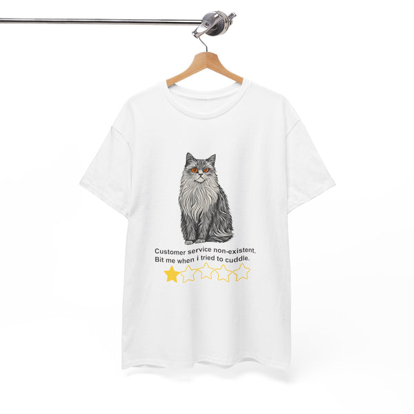 Customer Service Nonexistent Cat Review Tee by Electrik Land