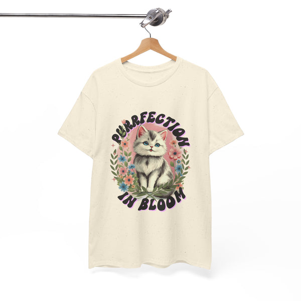 Purrfection in Bloom Cat Black |  Unisex T-shirt