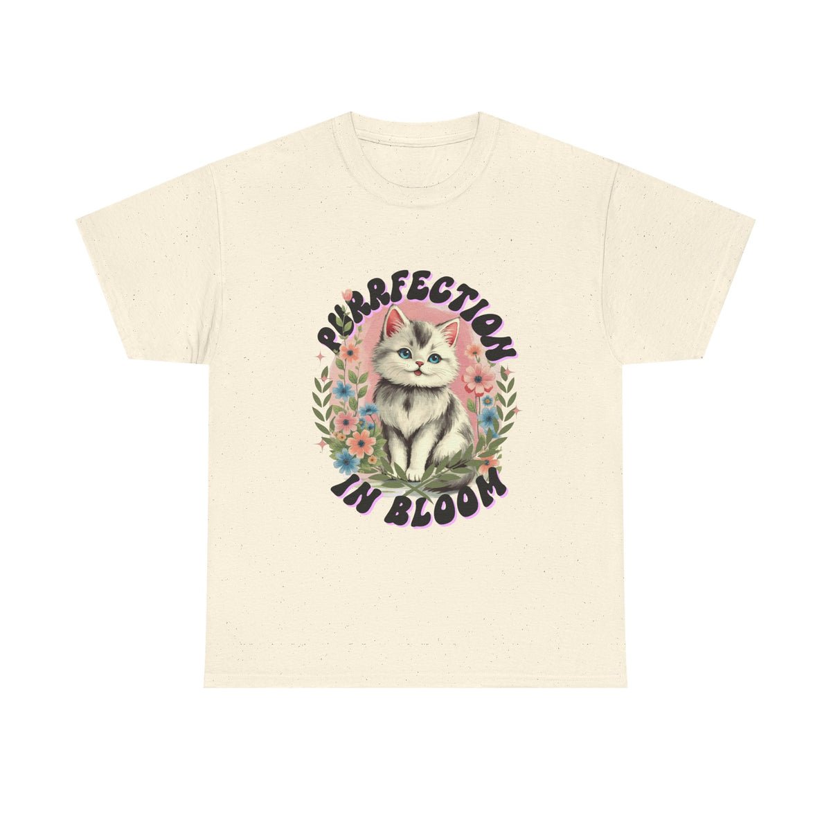 Purrfection in Bloom Cat Black |  Unisex T-shirt
