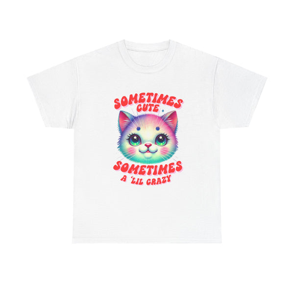 Sometimes Cute Sometimes Crazy Cat Tee by Electrik Land