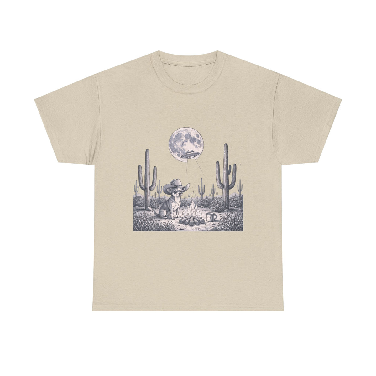 Chihuahua Cowboy & Desert UFO  - Unisex T-shirt
