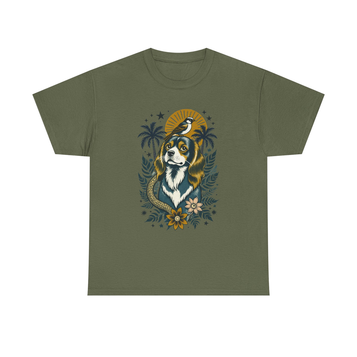 King Charles Cavalier Vintage Style Tattoo graphic T-Shirt