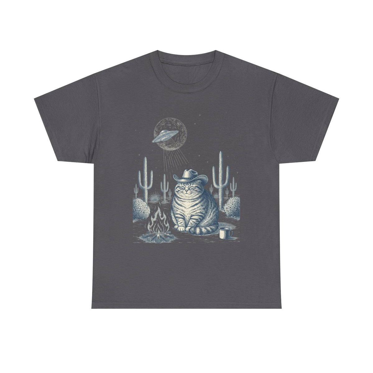 Fat Tabby Cowboy & Desert UFO  - Unisex T-shirt