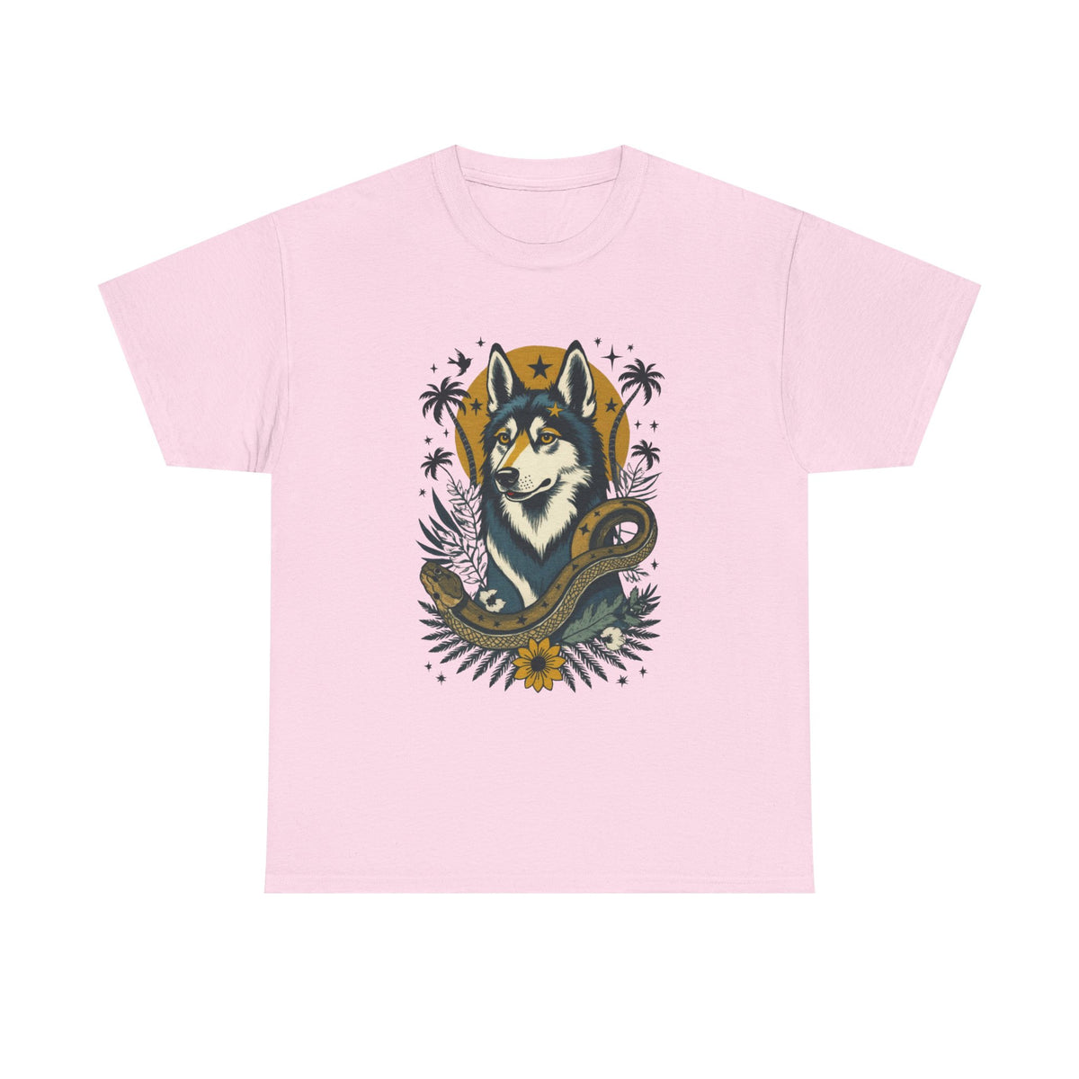 Husky Vintage Style Tattoo Graphic T-Shirt