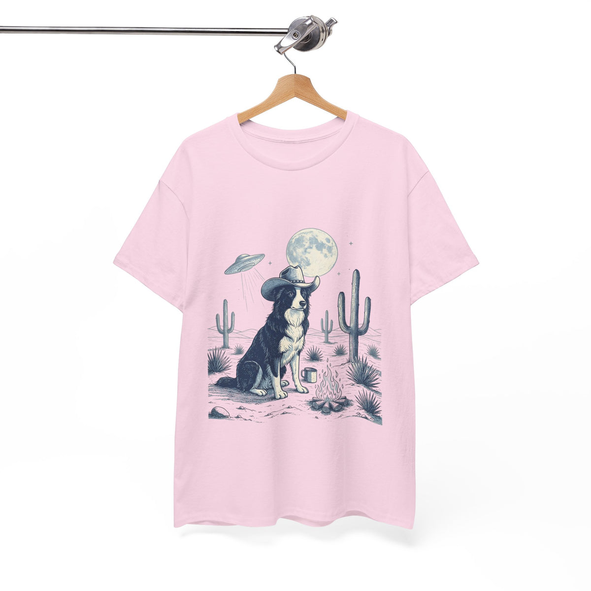 Border Collie Cowboy & Desert UFO  - Unisex T-shirt