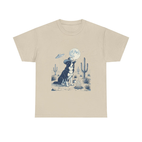 Border Collie Cowboy T-Shirt – UFO Western Humor by Electrik Land