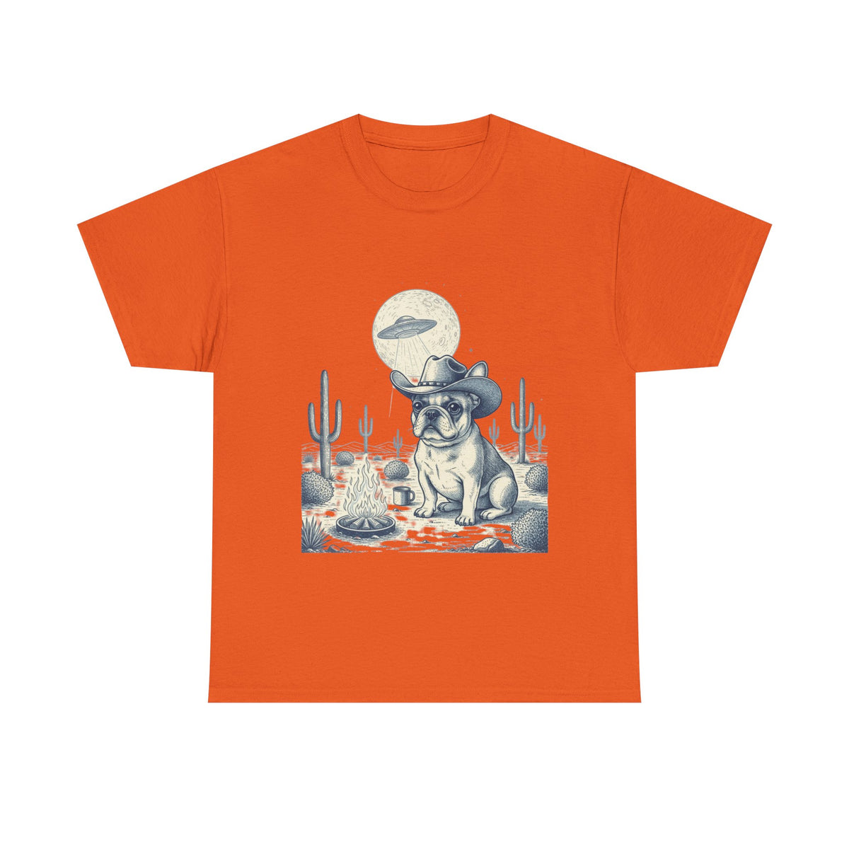 French Bulldog Cowboy & Desert UFO  - Unisex T-shirt