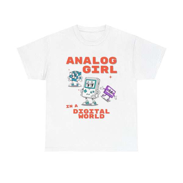 Analog Girl Block Font Retro Tee by Electrik Land