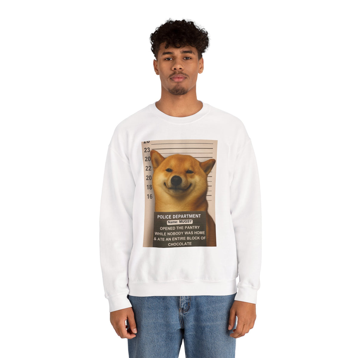 Pet Mugshot Custom Print - Unisex Crew Sweater