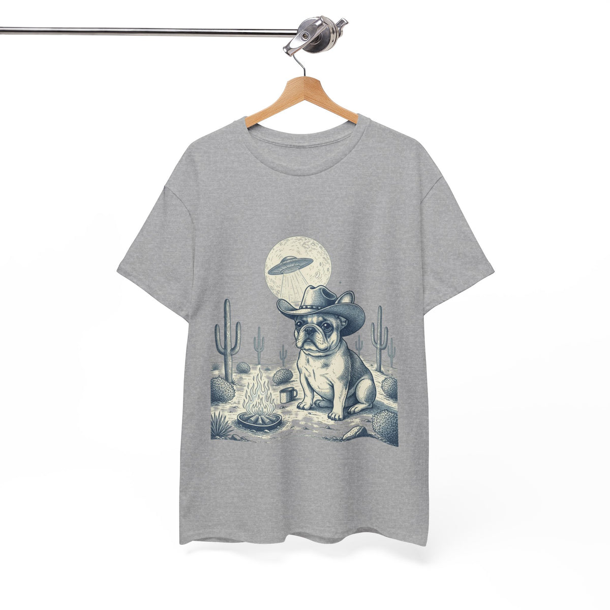 French Bulldog Cowboy & Desert UFO  - Unisex T-shirt
