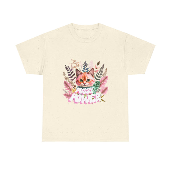 Pussy Power Flower Cat - Unisex T-shirt