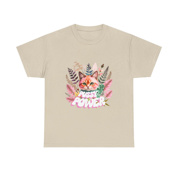 Pussy Power Flower Cat - Unisex T-shirt