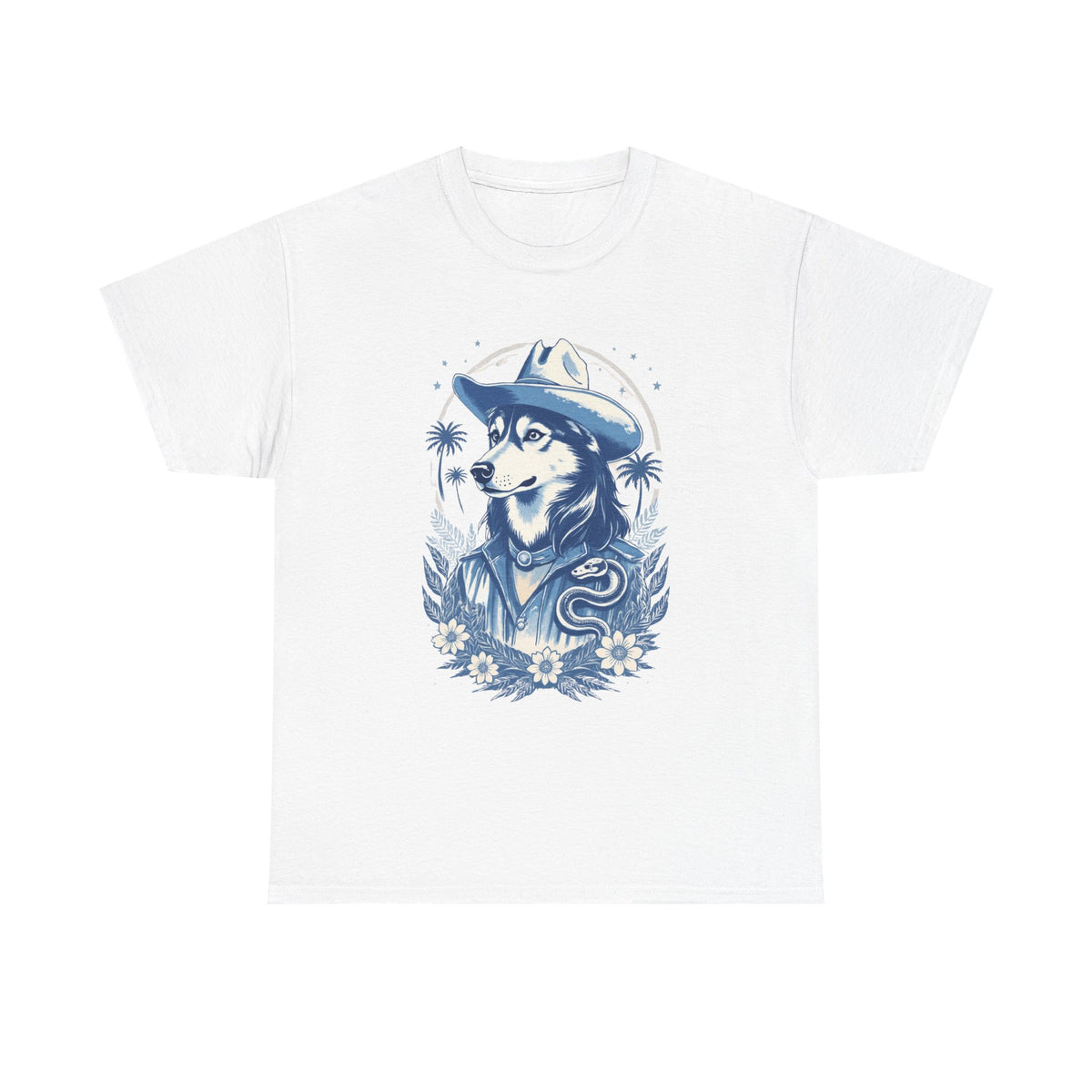 Husky Blue Print Cowboy T-Shirt