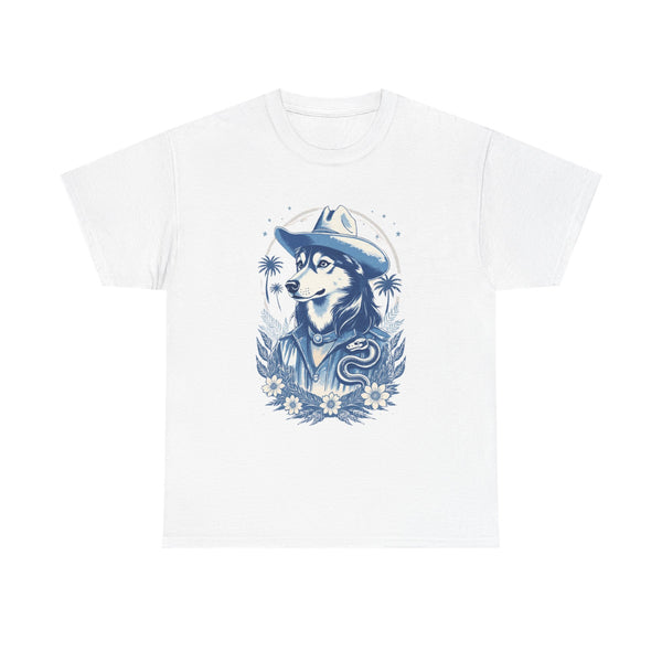 Husky Blue Print Cowboy T-Shirt