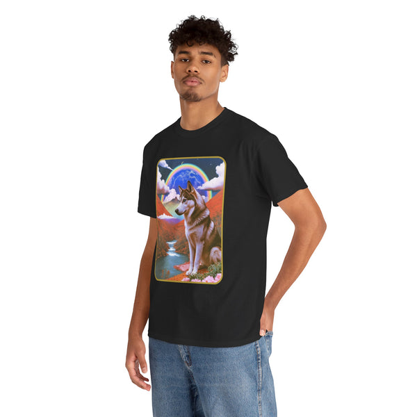 Husky Retro Surreal Scape T-Shirt