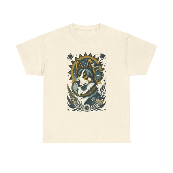 Border Collie Vintage Style Tattoo Graphic T-Shirt