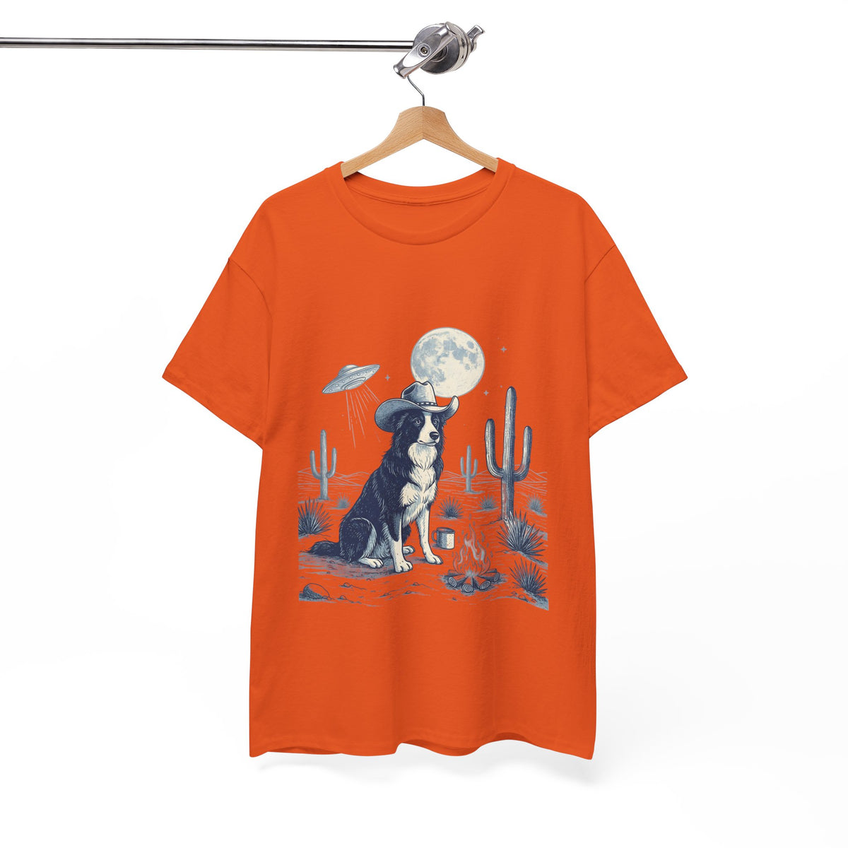 Border Collie Cowboy & Desert UFO  - Unisex T-shirt