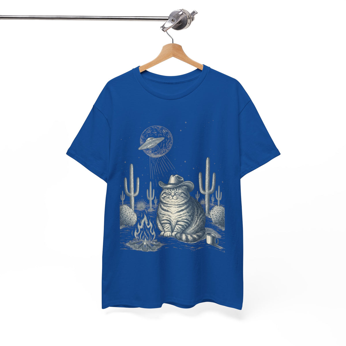 Fat Tabby Cowboy & Desert UFO  - Unisex T-shirt