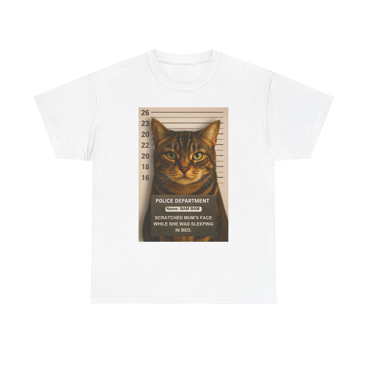 Police Mugshot- Custom Pet Print Unisex Tee
