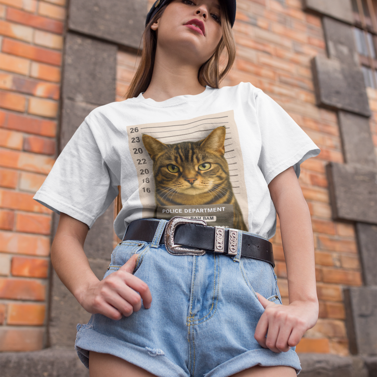 Police Mugshot- Custom Pet Print Unisex Tee