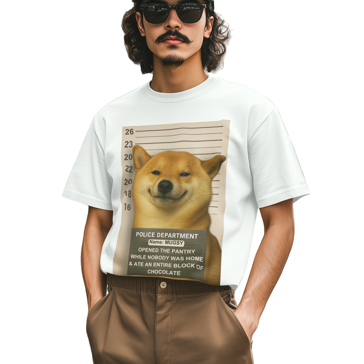Police Mugshot- Custom Pet Print Unisex Tee